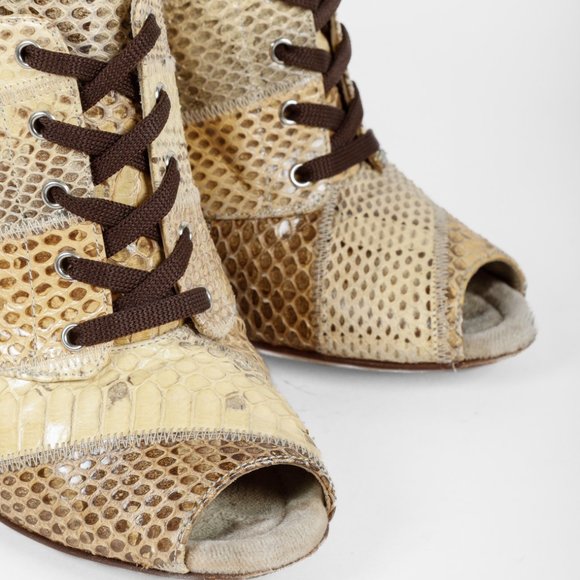 Dolce & Gabbana Alligator Peep-Toe Lace-Ups - Picture 6 of 10